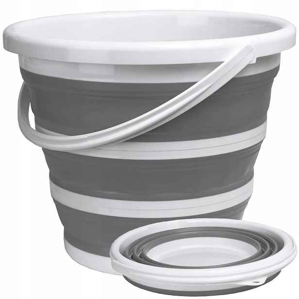 TZB Skládací kbelík Compact 32 cm bílo-šedý