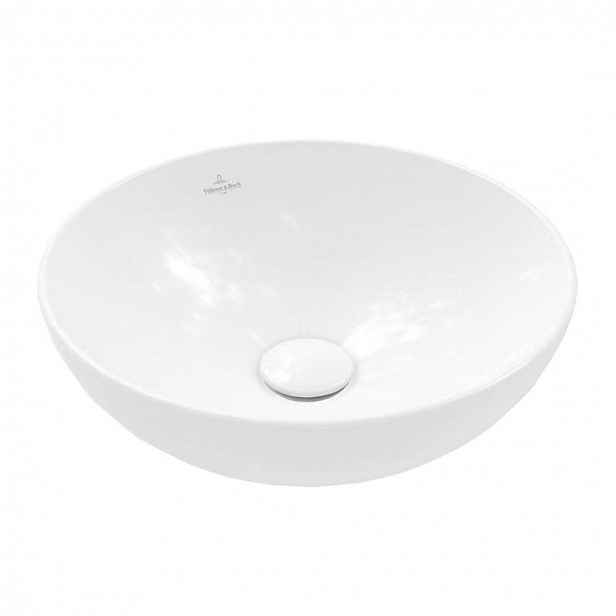 Villeroy & Boch Loop&Friends - Umyvadlo na desku, průměr 42 cm, s přepadem, alpská bílá 4A460001