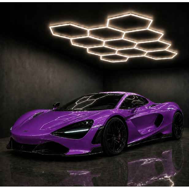Výkonná Led lampa Hexagon 315x229 Cm 322W garáž prémiové Led světlo 4000K