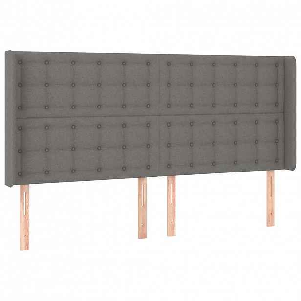 vidaXL Čelo postele typu ušák tmavě šedé 203x16x118/128 cm textil