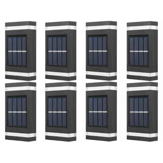 8 x nástěnné svítidlo Solární Led lampa na balkon Terasa Snímač soumraku
