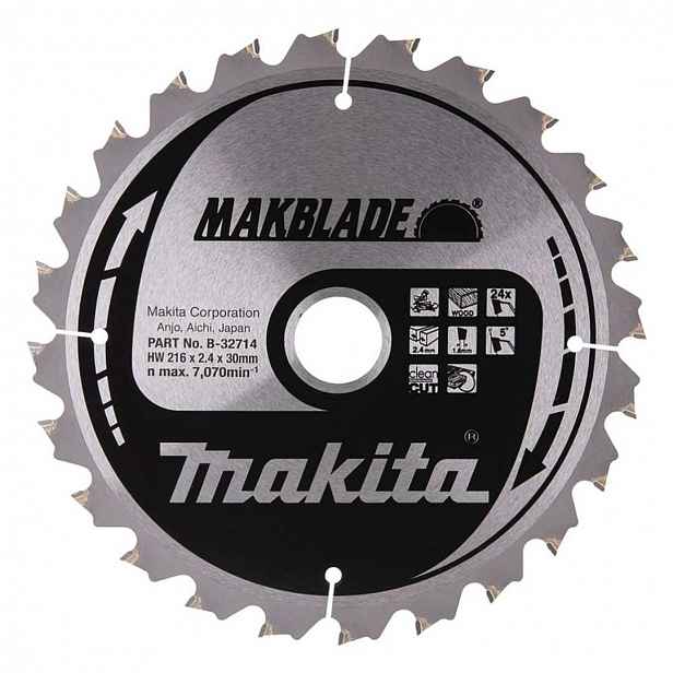 Makita - Pilový kotouč na dřevo, 216x30 mm, 24 zubů B-32714