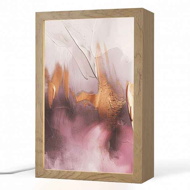 OnlyWow STOLNÍ LAMPA Fialová - abstraktní - barva - zlatá 20x30 cm