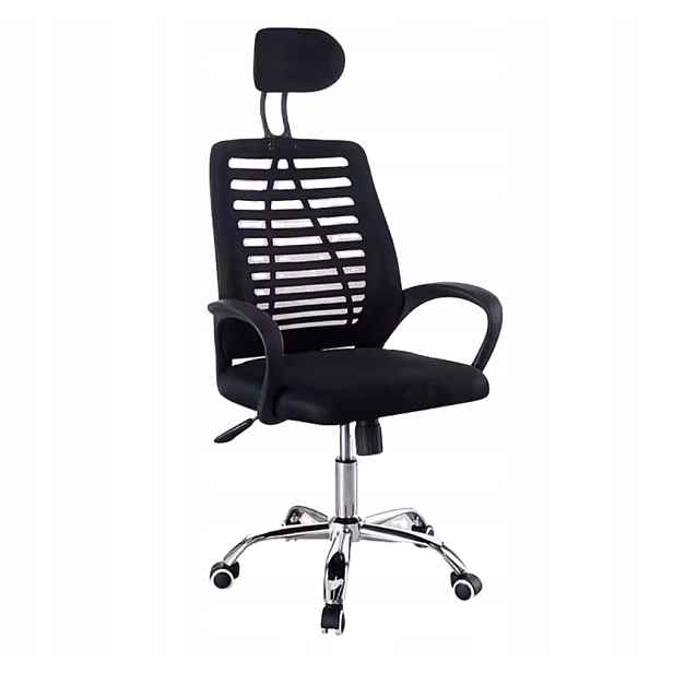 Kancelářské Křeslo otočné křeslo Kris černá Síť Ergonomická opěrka hlavy
