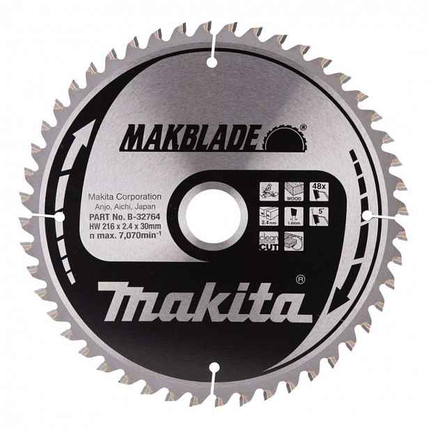 Makita - Pilový kotouč na dřevo, 216x30 mm, 48 zubů B-32764