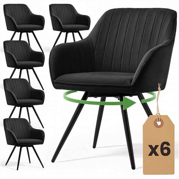 RAUMHIRSCH FURNITURE OTOČNÁ ŽIDLE, sada 4 ks, černá 55/83/58