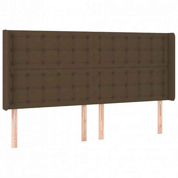 vidaXL Čelo postele typu ušák tmavě hnědé 203x16x118/128 cm textil