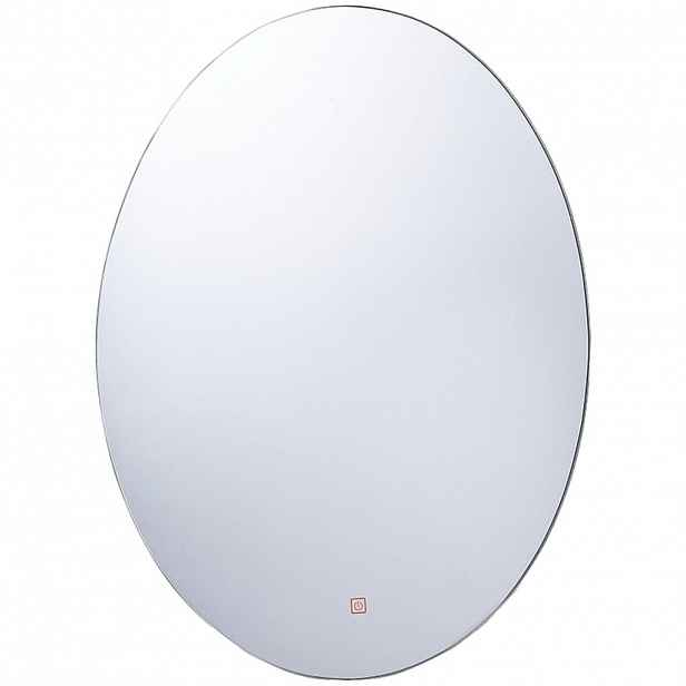 Beliani KOUPELNOVÉ ZRCADLO s LED osvětlením oválné 60/80 cm Mazille