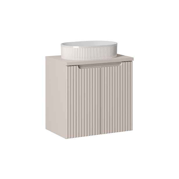 Comad Závěsná skříňka Nova Cashmere Beyond I s deskou a umyvadlem 60 cm kašmírová