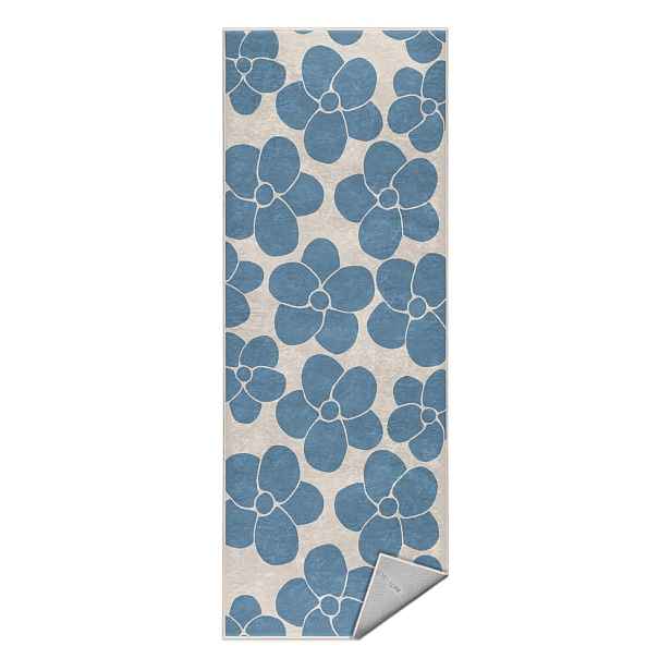 Modrý pratelný běhoun 80x200 cm Blue Meadow – Mila Home