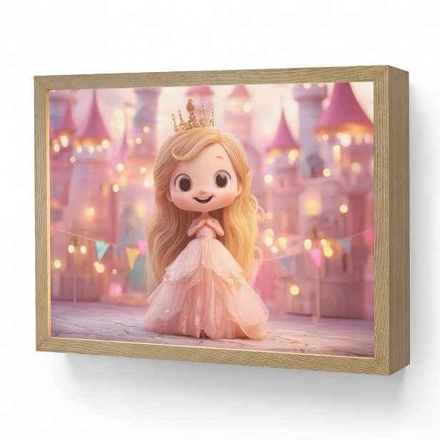 OnlyWow DOBÍJECÍ NOČNÍ LAMPIČKA Princezna - Růžová - Zámek 40x30 cm