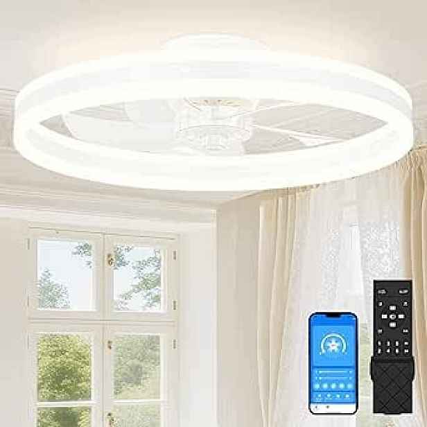 Stropní ventilátor s osvětlením, lampa 60 cm s ventilátorem