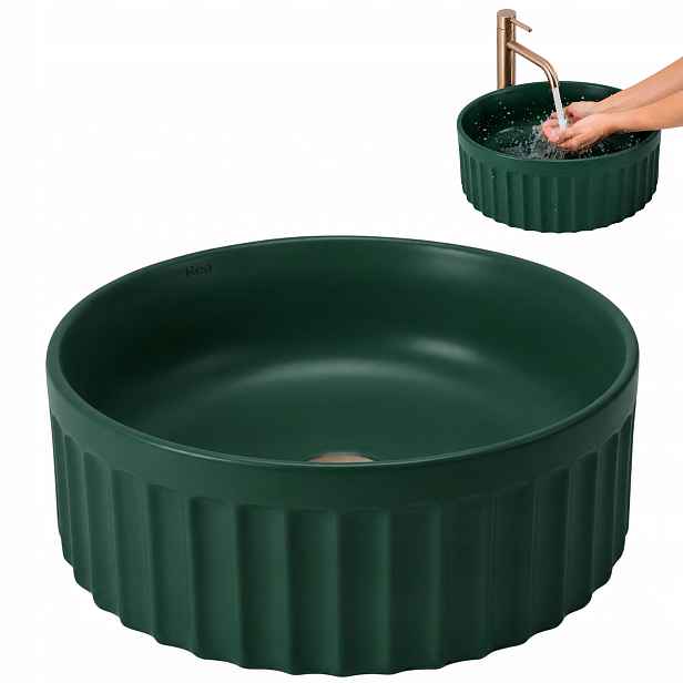Keramická umyvadlová deska Zelená Matcha Mat 38 Cm Duo Rea