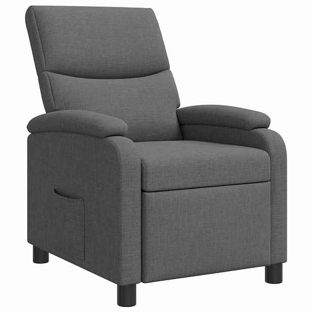 vidaXL Křeslo s funkcí ležení Tmavě šedá Textil