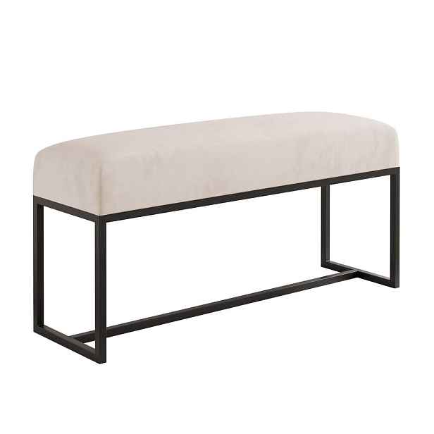Idohome SEDACÍ LAVICE MUSE 90 cm, černá / krémová, kovový rám