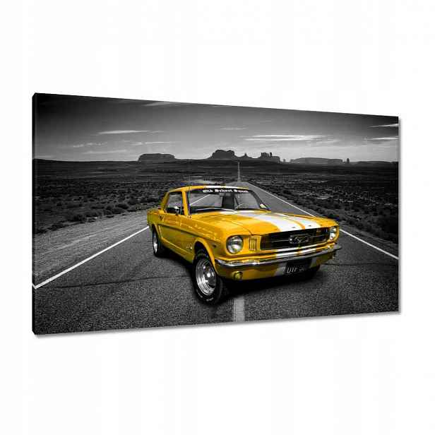 Obrazy 120x70 Oldtimer žlutý Ford Mustang
