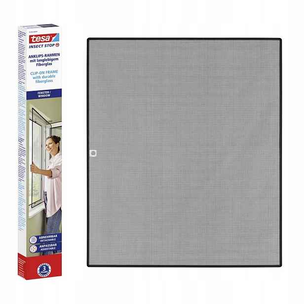 Síť proti hmyzu Insect Stop, rám s klipem, 1,2 x 1,4 m