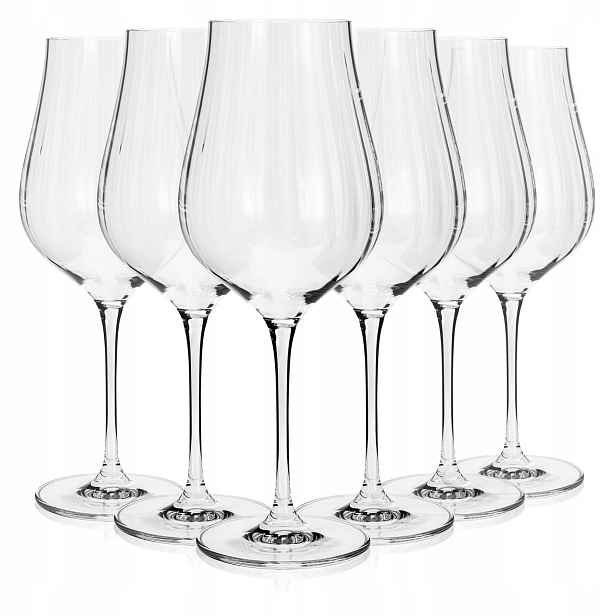 Skleničky ryhované s Optikem Bohemia Limosa Optic na víno 650 ml 6 ks