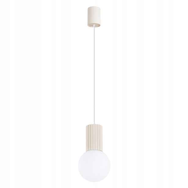 Sollux Lighting halo závěsná lampa béžová skleněná koule 1xg9 8w