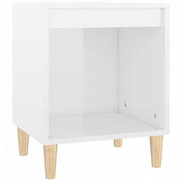 vidaXL Noční stolek bílý s vysokým leskem 40x35x50 cm kompozitní dřevo