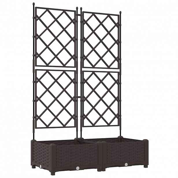 vidaXL Zahradní pěstebník 2 ks Hnědá 80 x 40 x 125,5 cm PP