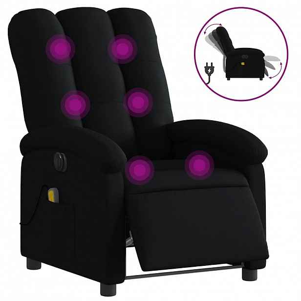 vidaXL Elektrické masážní polohovací křeslo černé textil