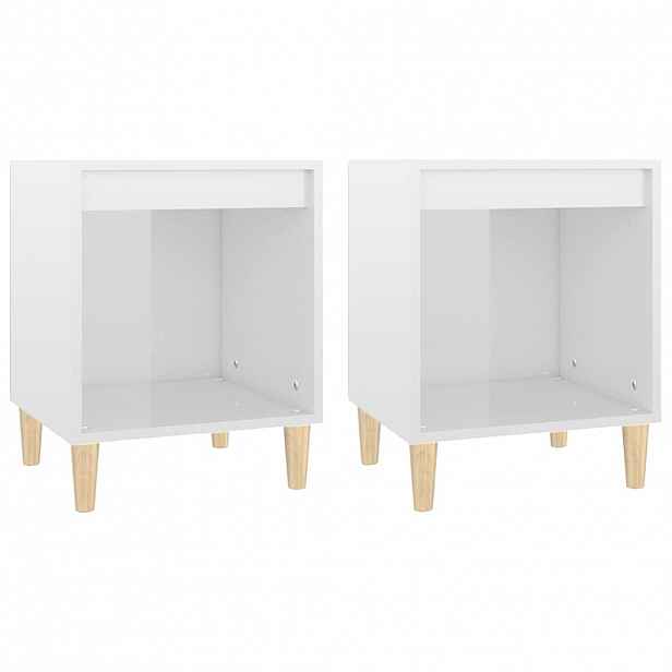 vidaXL Noční stolky 2 ks bílé s vysokým leskem 40x35x50 cm