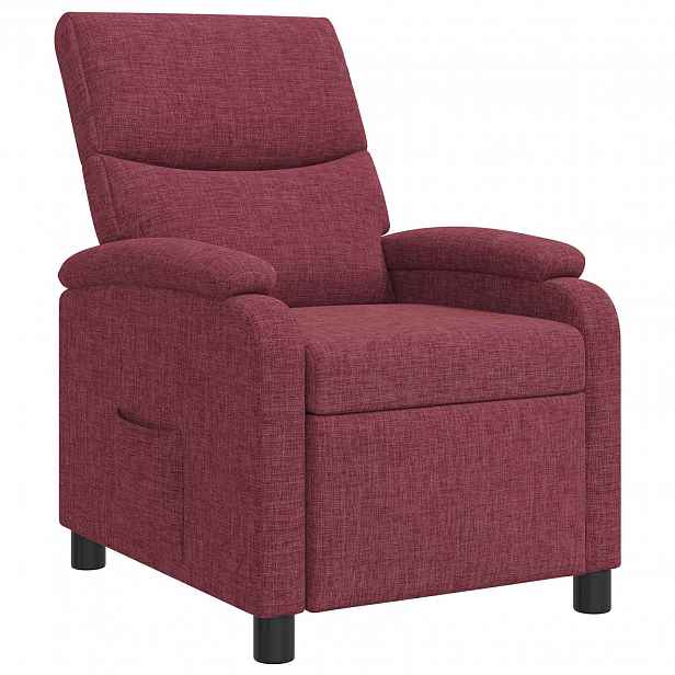 vidaXL Křeslo s funkcí ležení Víno Červené Textil