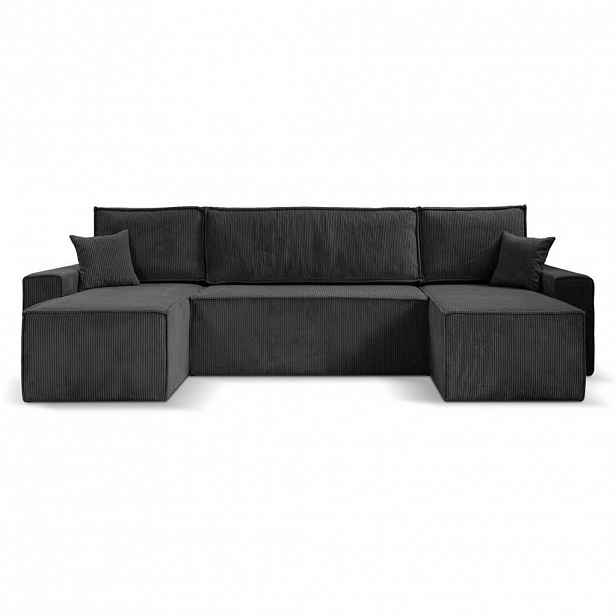 Beautysofa SEDACÍ SOUPRAVA Hektor U s funkcí spaní, tmavě šedá