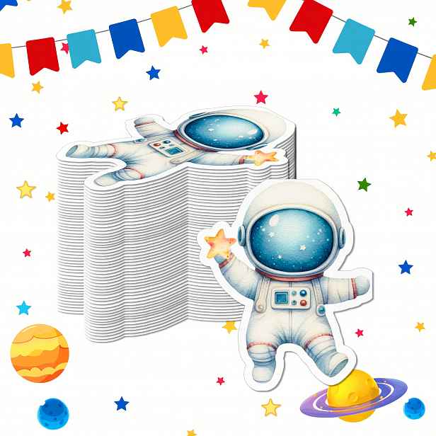 TEMU 20 ks papírových ubrousků ve tvaru astronauta, ubrousky pro párty s vesmíru a planet, pro oslavy s astronauty, narozeniny, párty s raketovou
