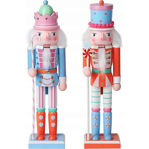 Vánoční Figurky Luskáček Dřevěné 2 Ks