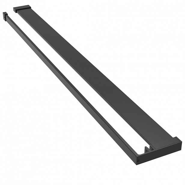 vidaXL Police na stěnu průchozí sprchy černá 118 cm hliník