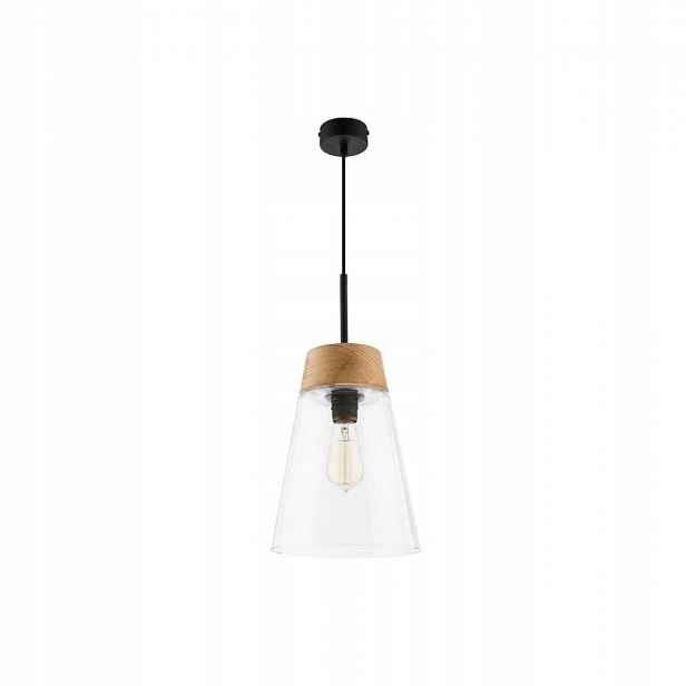 Závěsná lampa Domino Černá Transparentní skleněné stínítko 1xE27 23 cm Strop