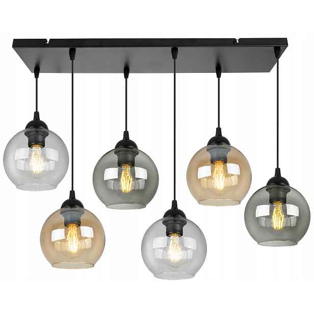 Závěsné Stropní Svítidlo Lustr Skleněné Koule Lišta Loft Glamour Nad Stůl