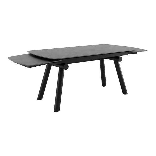 Rozkládací jídelní stůl s přídavnou deskou s deskou z kamene 90x160 cm Sune – Marckeric