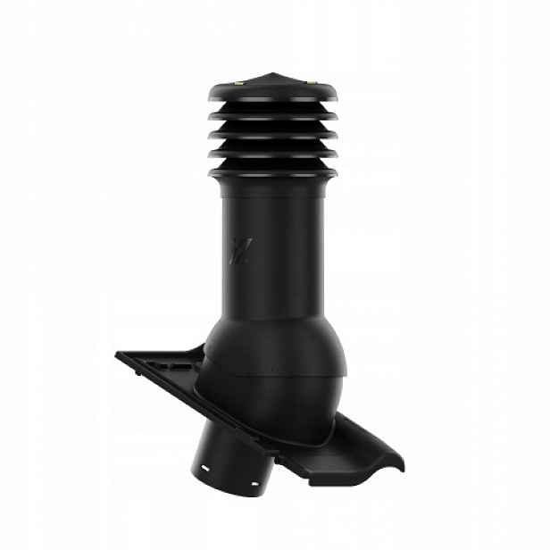 Větrací komín HiVent fi 125 mm pro keramickou střešní krytinu, černý