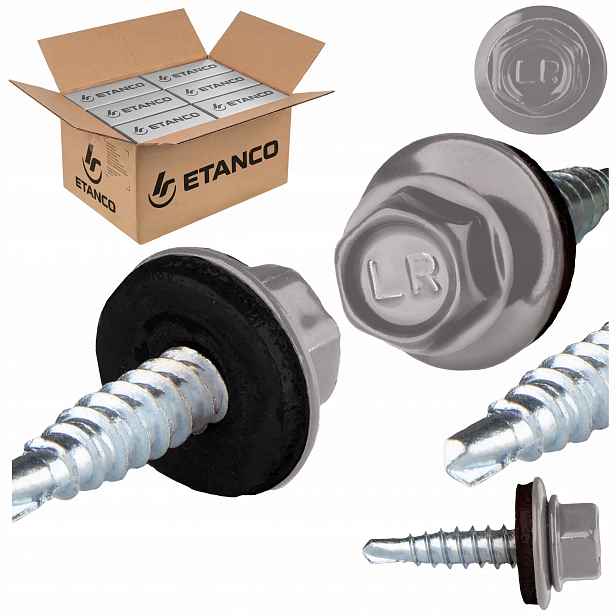 Farmářské vruty 4,8x20 mm Ral 9007 2000 ks do plechu sešívačka Etanco GTO2