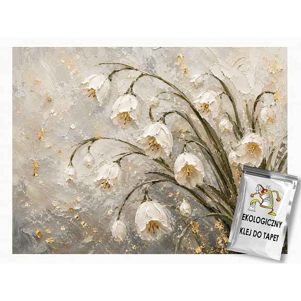 Fototapeta Flizelina Zahrada Květiny Bílé Tulipány 3D Glamour 416x254 130g