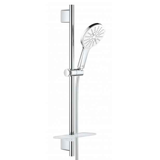 Grohe Rainshower SmartActive - Sada sprchové hlavice 130 9,5 l/min, 3 proudy, tyče 60 cm a hadice, měsíční bílá 26577LS0