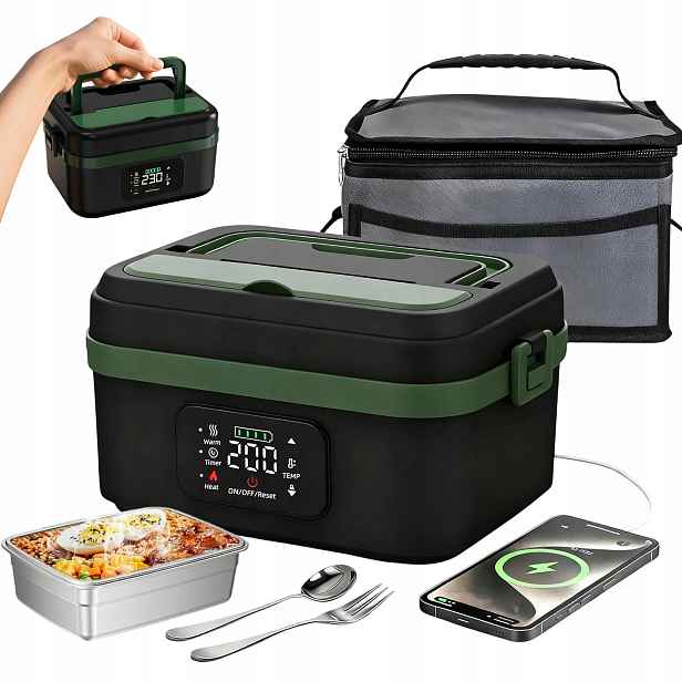 Ohřívaný Obědový Box 1 L S Časovačem 30-240 Min, Automatické Ohřívání 60 W