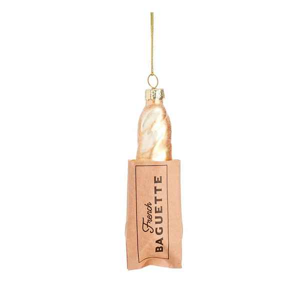 Skleněná ručně vyrobená vánoční ozdoba 4 cm Baguette – Sass & Belle
