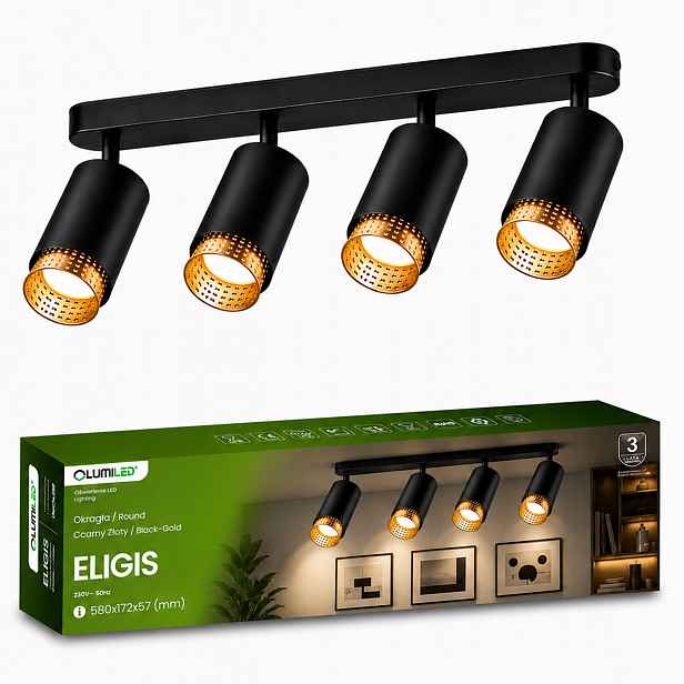 Stropní Svítidlo Spot Tuba Led Reflektor Halogenová objímka 4xGU10 Nastavitelná