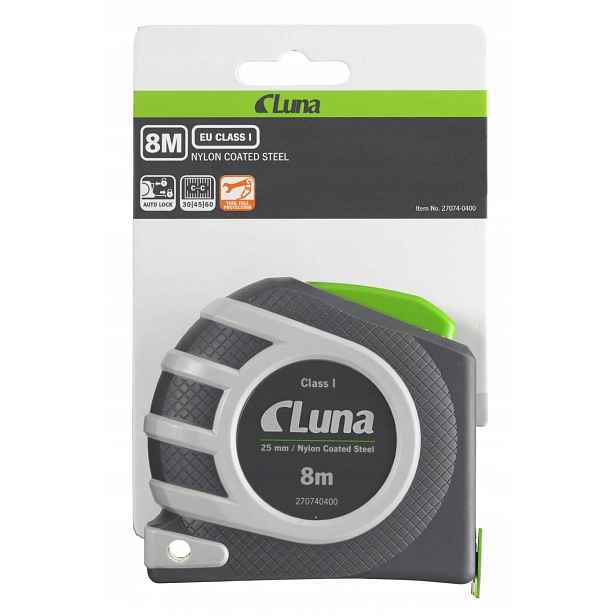 Svinovací metr Auto Lock měřící páska 8 m Luna První třída Eu Class 1