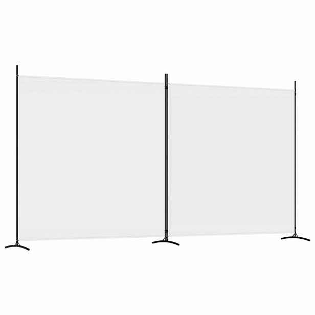 vidaXL 2dílný paraván bílý 348x180 cm textil