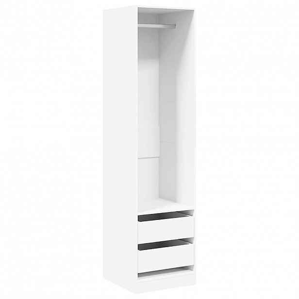 vidaXL Šatní skříň se zásuvkami bílá 50 x 50 x 200 cm kompozitní dřevo