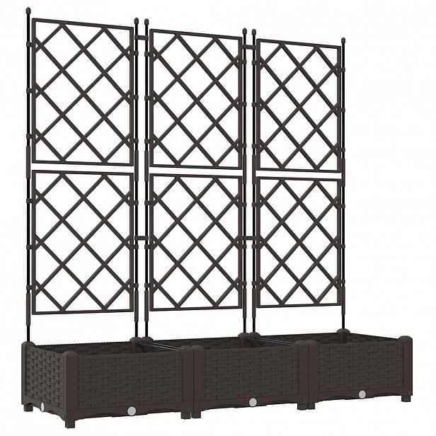 vidaXL Zahradní pěstebník 3 ks Hnědá 120 x 40 x 125,5 cm PP
