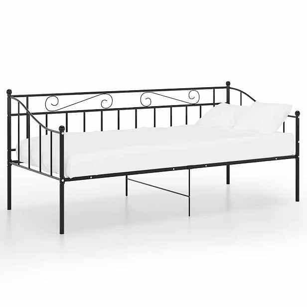 vidaXL Rám postele bez matrace černý kov 90 x 200 cm