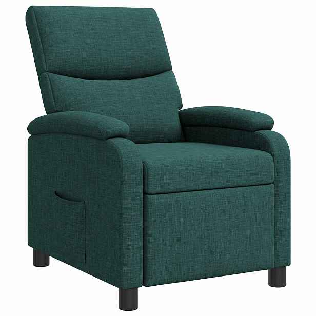 vidaXL Křeslo s funkcí ležení Tmavě zelená Textil