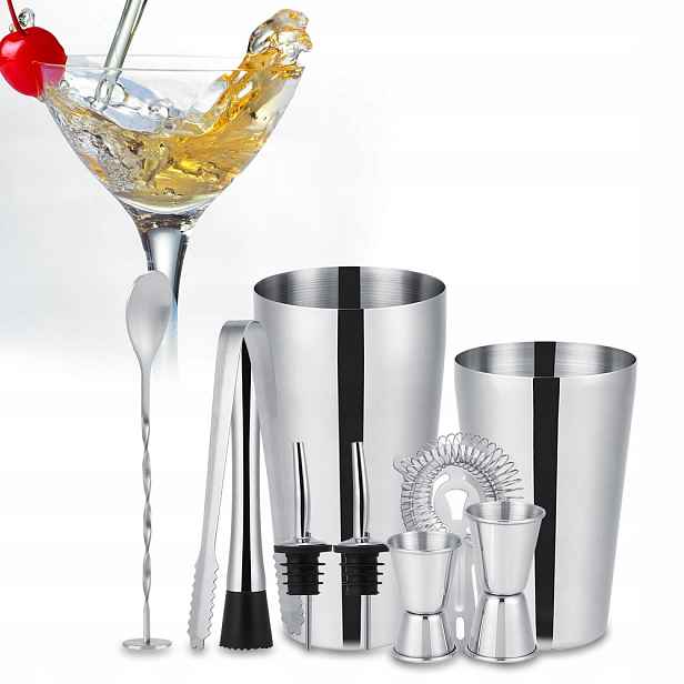 Barmanský Set Na Nápoje 10 El shaker Boston Jigger Muddler Lžíce