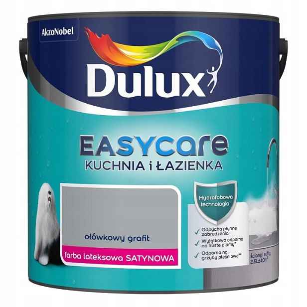 Dulux Barva Easycare Kuchyň A Koupelna 2,5L Tužkový Grafit Saténový